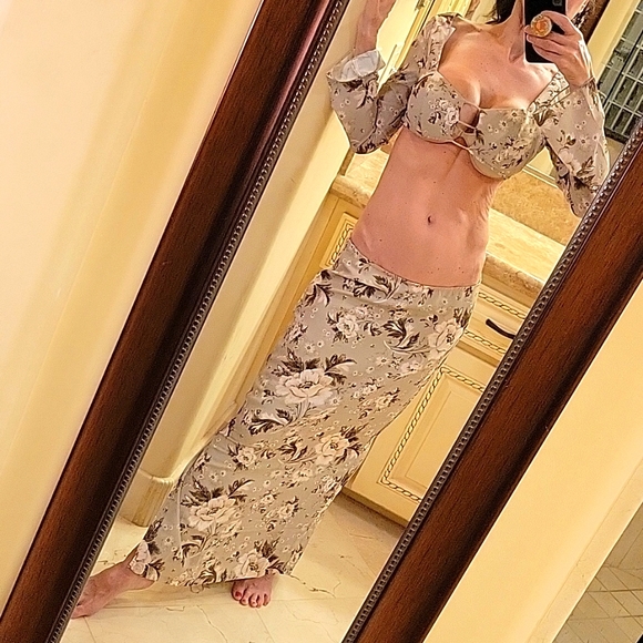 Tiger Mist Macro Floral Maxi Skirt & Top Set, XS - Picture 3 of 15